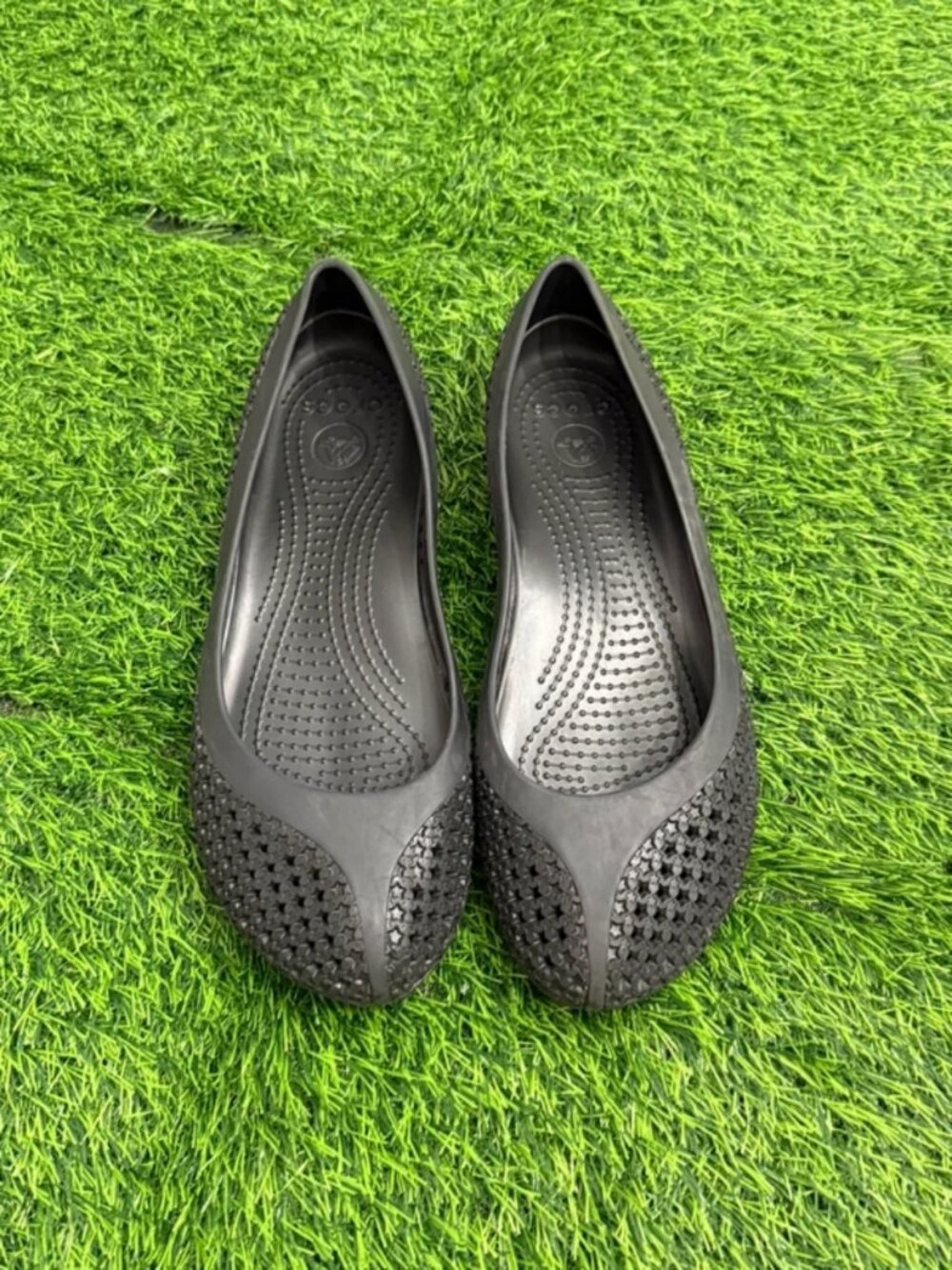 Crocs CrosMesh Star Cut Out Ballet Flats Black Women’s 9